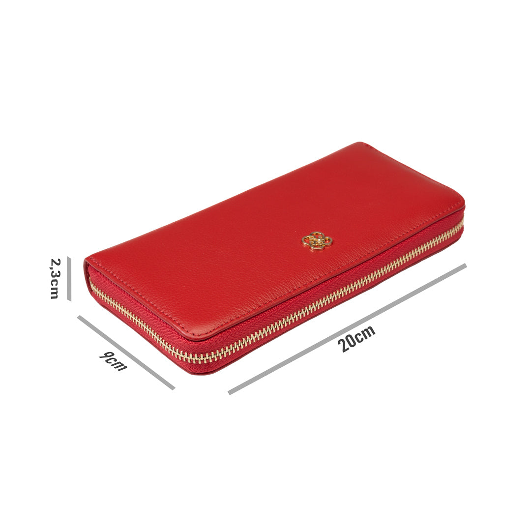 Women's wallet made of genuine leather, red - Arya detail
