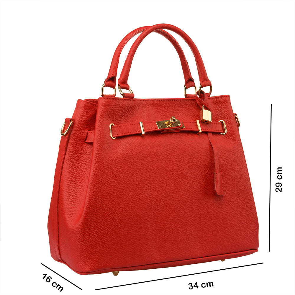Bolso de piel auténtica para mujer rojo Odyssey